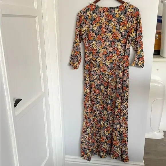 Floral Multicolor Fall Nursing Maxi Dress size S - Picture 8 of 8